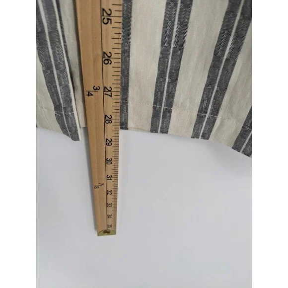 Rebecca Minkoff Wide Leg Pants Women 4 Cream Striped Belted Cotton Resort Office - Picture 12 of 12